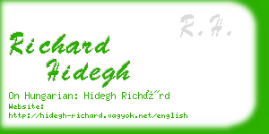 richard hidegh business card